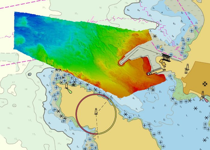 Área sondada e topografia realiza no Porto de Sal-Rei