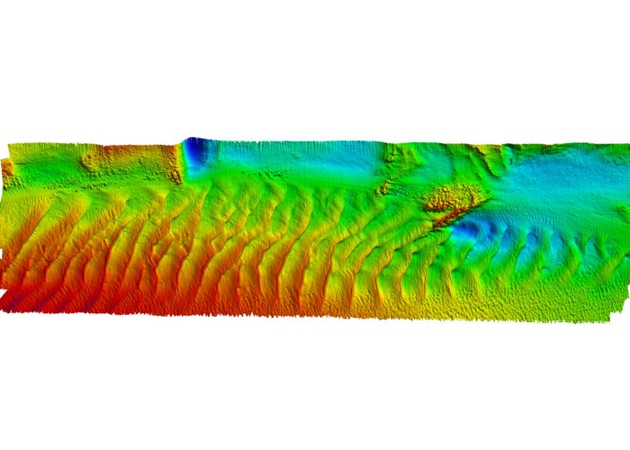 Imagem da zona de sondagem obtida do processamento multifeixe.