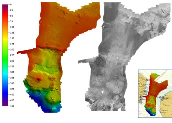 Imagens geradas a partir de dados adquiridos com sistema sondador multifeixe (Canal do Faial)