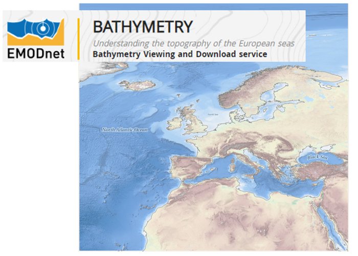 Portal EMODnet Bathymetry para visualização e download.