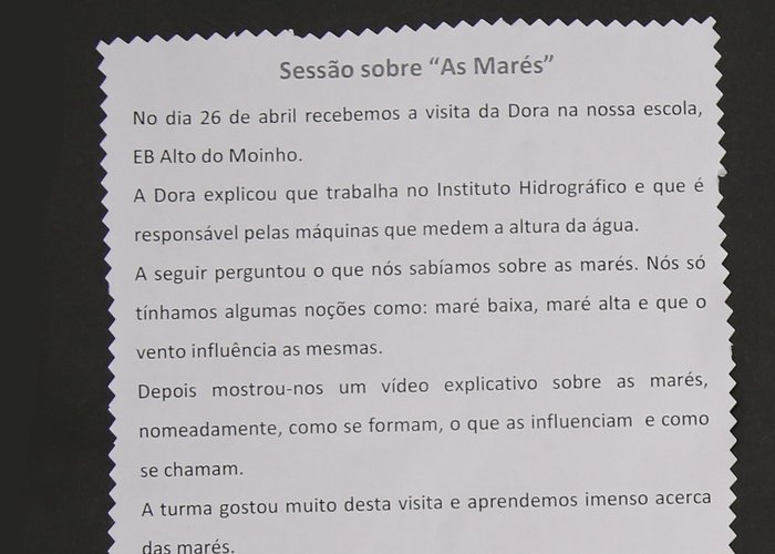 Sessão sobre marés Alto Moinho