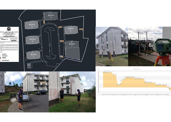 Trabalhos de topografia e nivelamento geométrico nas instalações navais de Santa Rita.