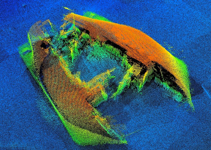 Navios afundados detetados pelos sistemas sondadores da Brigada Hidrográfica